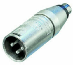 Neutrik XLR-Adapter XLR 3-Pólusú Dugó - RCA Aljzat Ezüst (NTR-NA2MPMF)