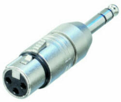 Neutrik XLR-Adapter 6.35 mm-es Dugó - XLR 3-Pólusú Aljzat Ezüst (NTR-NA3FP)