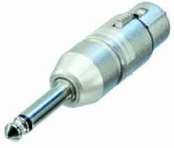 Neutrik XLR-Adapter 6.35 mm-es Dugó - XLR 3-Pólusú Aljzat Ezüst (NTR-NA2FP)