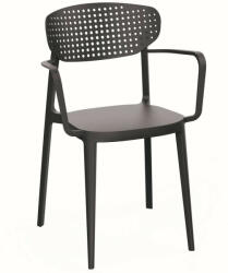 ROJAPLAST Aire műanyag kartámaszos kerti szék - Antracit (541950)