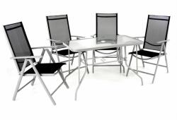 Garthen Set de masă pliabilă pentru grădină + 4 scaune - negru (ZGC34477_SL_S)