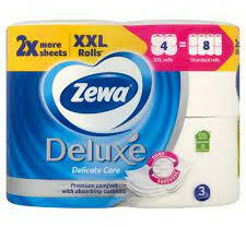 Zewa Deluxe 3 rétegű toalettpapír Delicate Care XXL 4 tekercs