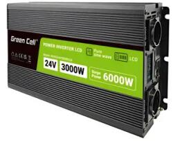 Green Cell Инвертор green cell, 24/220v, dc/ac, 3000w/6000w, чиста синусоида (gc-inv-24v-3000w-p3000lcd) - xtreme