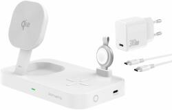 4smarts Qi2 Charging Station Trident with MFi Fast Charger for Apple Watch white (4S540998+4S541000)
