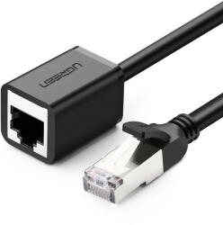 UGREEN hálózati kábel RJ45 Ethernet hosszabbító fém dugóval, kat. 6, FTP, 2m (fekete)