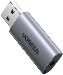 Audioadapter UGREEN CM383, USB-3, 5 mm-es mini jack, AUX (szürke)