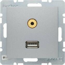 Hager B. 1 / B. 7 Glas port USB 3.5 mm audio mat3315391404 din aluminiu (3315391404)