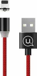 USAMS USB apa - Mágneses Lightning apa Töltőkábel - Piros (SJ292USB02)