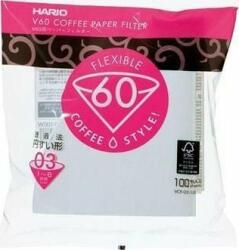 HARIO Set 100 de filtre de hartie pentru cafetiera Hario, V60-03 (VCF-03-100W)