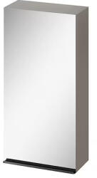 Cersanit Dulap de baie Cersanit Virgo 40, cu oglinda, 3 rafturi din sticla, balamale soft close, manere negre, PAL laminat, 80x40x16cm, Gri (S522-012)