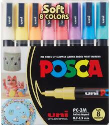 uni Uni Posca PC-3M Dekormarker készlet - Vegyes pasztell színek (8 db / csomag) (186524) (186524)