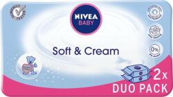 Nivea Șervețele umede Nivea Baby Wipes Soft & Cream duopack , 2x63 buc (0186245)