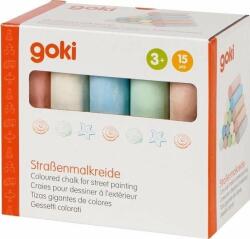 Goki Set creta colorata pentru desenat pe asfalt, Goki, 15 buc / cutie (408040)