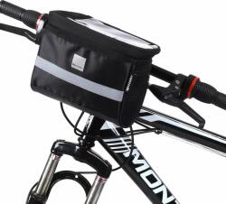 Wozinsky Geanta ghidon de bicicleta cu geam pentru telefon tactil 2L negru Wozinsky WBB12BK Universal (WBB12BK)