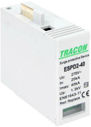 Tracon ESPD2-40NPEO T2 AC típusú túlfeszültség levezető betét 40 NPE Uc: 275/255V, In: 20kA, Imax: 40kA, Up: 1, 3/1, 5kV (ESPD2-40NPEO)