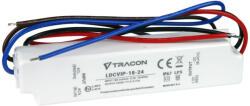 Tracon LDCVIP-18-24 Védett műanyag házas LED meghajtó 180-264VAC/24VDC, 18W, 0-0, 75A, IP67 (LDCVIP-18-24)