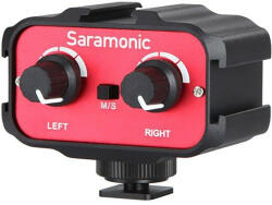 Saramonic AX100 Két-csatornás Audio-keverő - Kamera Cold-Shoe (Vakupapucs) rögzíthető Audio-mixer