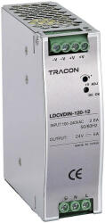 Tracon LDCVDIN-120-12 DIN sínre szerelhető tápegységszabályozható DC kimenettel 100-200VAC, 2, 6A/DC12V, 10A/120W (LDCVDIN-120-12)