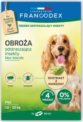 Francodex Zgarda Francodex pentru câini medii de la 10 kg la 20 kg insecticide - 4 luni de protecție, 60 cm (VAT013485)