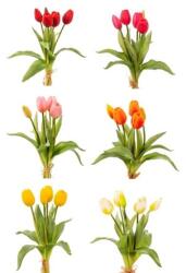 Selyemvirág Tulipán csokor műanyag 35cm színes 6 féle (A2397301)
