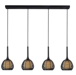 Klausen Suspensie Nest SP4, H: 130 cm L: 90 cm, 4xE14, metal negru sticla alba (114006)