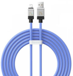  USB töltő- és adatkábel, Lightning, 200 cm, 2400 mA, törésgátlóval, gyorstöltés, Baseus Coolplay, CAKW000503, kék