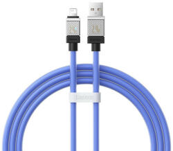 USB töltő- és adatkábel, Lightning, 100 cm, 2400 mA, törésgátlóval, gyorstöltés, Baseus Coolplay, CAKW000403, kék - tok-shop