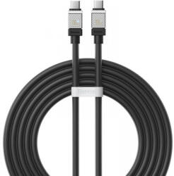 USB Type-C töltő- és adatkábel, USB Type-C, 200 cm, 100W, törésgátlóval, gyorstöltés, PD, Baseus Coolplay, CAKW000301, fekete - tok-shop