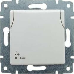 KOS Elektro System Vena ermetic singur soclu de împământare 16A 250V IP44 clapă albă (510439) (510439)