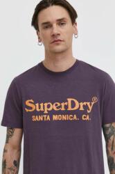Superdry pamut póló lila, férfi, nyomott mintás - lila L - answear - 12 990 Ft
