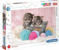 Clementoni Puzzle Clementoni SuperColor: Sweet Kittens, 104 piese (GXP-683647)