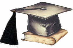  Nyomtatott fa tábla - Diplomaosztó kalap fekete bojttal 11, 8cm - kosarbolt