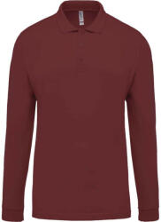 Kariban Férfi galléros hosszú ujjú piké póló, Kariban KA256, Wine-3XL (ka256wn-3xl)