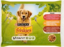 Purina Hrana pentru caini Friskies plic cu vita/pui/miel 4 X 100 g