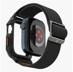Spigen FIT LITE PRO pótszíj (egyedi méret, textil, ütésállóság + szilikon keret) FEKETE Apple Watch Series 9 45mm, Watch Series 8 45mm, Watch Series 7 45mm (ACS07103)
