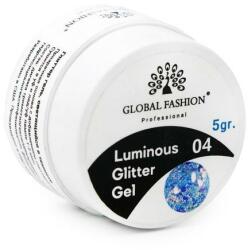 Global Fashion Gel luminiscent Luminous Glitter Gel cu sclipici hexagon, 04, 5g