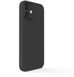 Lemontti Husa Lemontti Husa Liquid Silicon iPhone 12 / 12 Pro Black (protectie 360°, material fin, captusit cu microfibra) (LEMCLSXIIPBK) - vexio