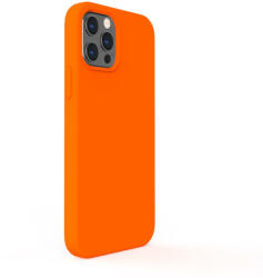 Lemontti Husa Lemontti Husa Liquid Silicon iPhone 12 / 12 Pro Orange (protectie 360°, material fin, captusit cu microfibra) (LEMCLSXIIPOR) - pcone