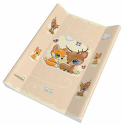  Babastar puha 2 ékes pelenkázó lap 50*70 cm - Világos beige őzike&róka - babastar