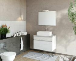 Savinidue Bogota 80cm-es 1 fiókos fürdőszobaszekrény fehér tölgy & beton - mindigbutor