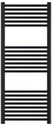 HeizTech Calorifer portprosop pentru baie, decorativ, negru, drept, cu 21 tevi, 500 x 1200, 535 W (R-B-500-1200-N-H)