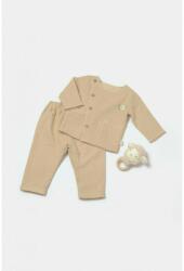 BabyCosy Set bluza cu nasturi si pantaloni , Winter muselin, 100% bumbac - Apricot, BabyCosy (Marime: 12-18 Luni) (BC-CSYM7020-12)
