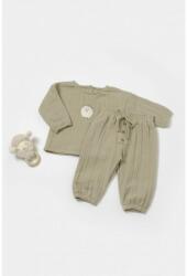 BabyCosy Set bluza si pantaloni, Winter muselin, 100% bumbac - Verde, BabyCosy (Marime: 3-6 Luni) (BC-CSYM7016-3)