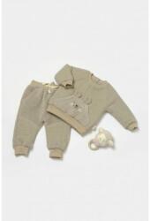 BabyCosy Set bluza cu buzunar si pantaloni Ursulet, Winter muselin, 100% bumbac dublat - Verde, BabyCosy (Marime: 18-24 Luni) (BC-CSYM7031-18)