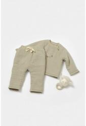 BabyCosy Set bluza dublata si pantaloni, Winter muselin, 100% bumbac - Verde, BabyCosy (Marime: 9-12 luni) (BC-CSYM7022-9)