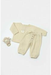 BabyCosy Set bluza si pantaloni, Winter muselin, 100% bumbac - Stone, BabyCosy (Marime: 9-12 luni) (BC-CSYM7015-9)