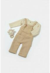 BabyCosy Set bluza si salopeta, Winter muselin, 100% bumbac - Apricot, BabyCosy (Marime: 12-18 Luni) (BC-CSYM7047-12)