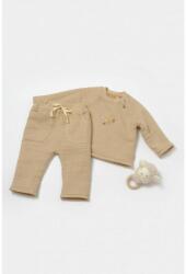 BabyCosy Set bluza dublata si pantaloni, Winter muselin, 100% bumbac - Apricot, BabyCosy (Marime: 18-24 Luni) (BC-CSYM7023-18)