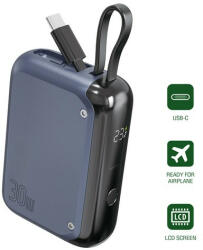 4smarts Pocket külső akkumulátor USB-C kábellel, 10000mAh, 30W, kék (4S540698) - speedshop