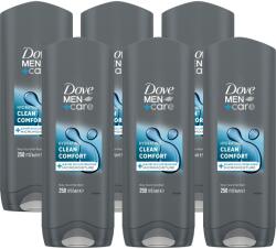 Dove Men + Care Clean Comfort tusfürdő, 6x250 ml (6x8720181313417)
